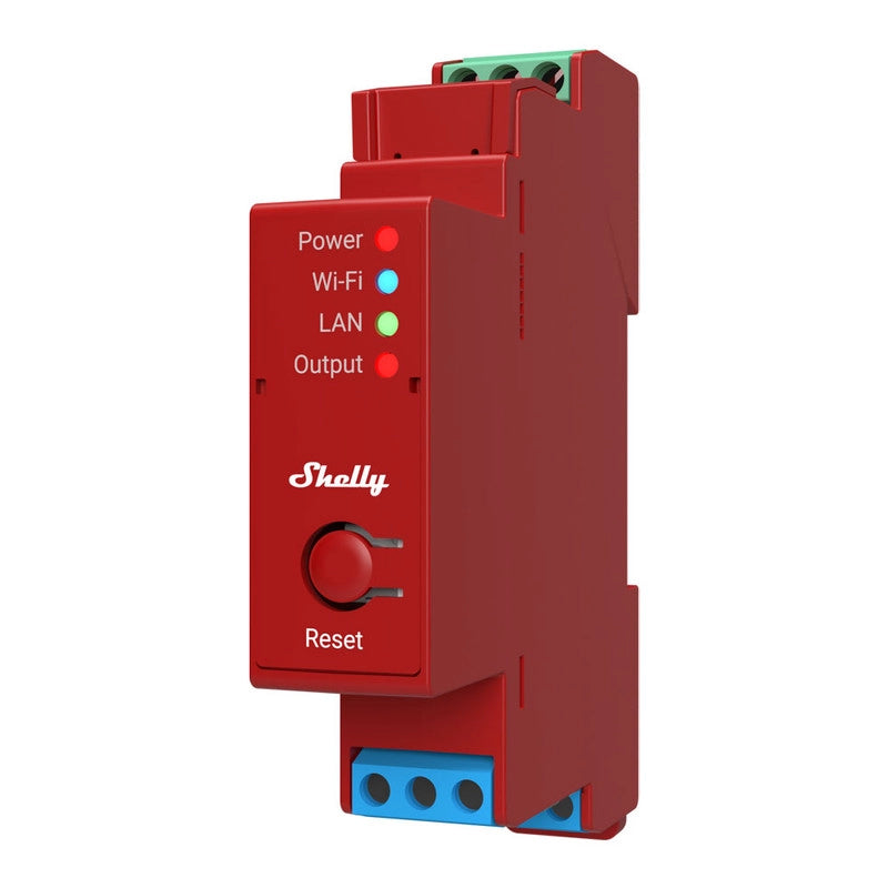 SHELLY PRO 1PM Relè montabile su guida DIN. 1 canale. Wi-Fi. LAN e Bluetooth. Automatizzazione luci. Prese. Interruttori
