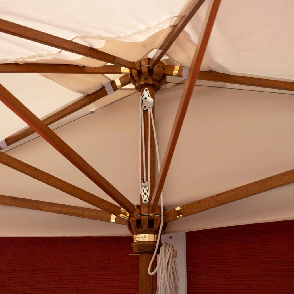 Mezzo Ombrellone da Giardino 1,5x3m Palo in Legno Ecrù