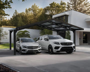 Carport Doppio Sydney in Alluminio 6X6 m Nero