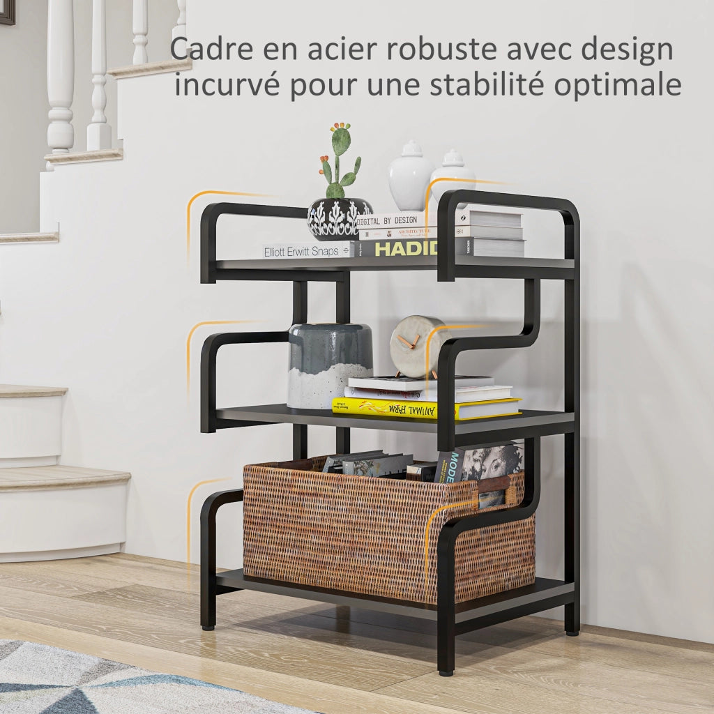 Libreria scaffale 3 livelli ¨C Minimal ¨C metallo nero 55x40x77