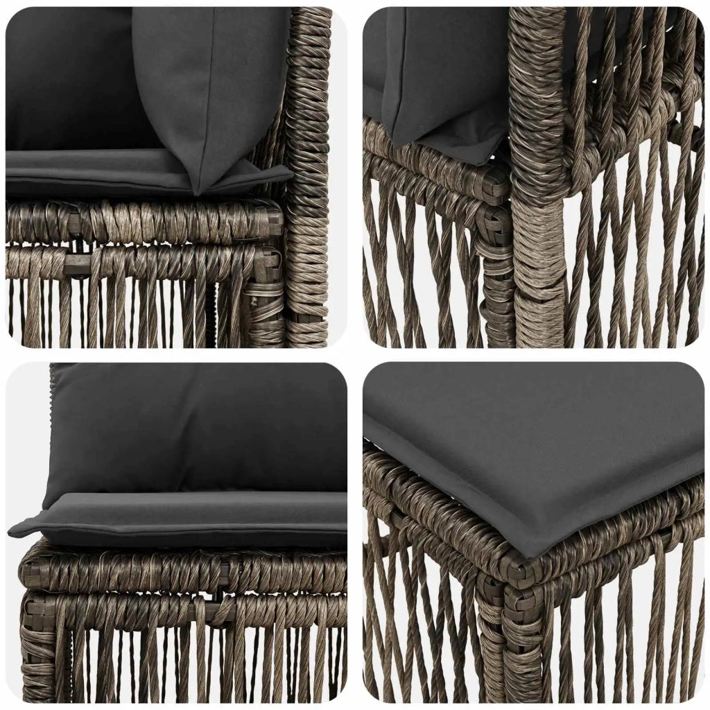 Set Divano da Giardino 11 pz Grigio polyrattan 3434393