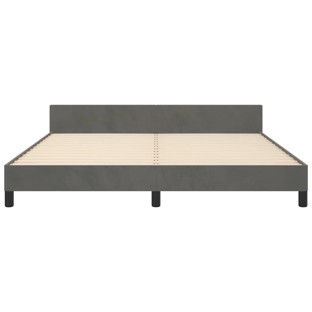 Giroletto senza Materasso Grigio Scuro 160x200 cm Velluto 3125642