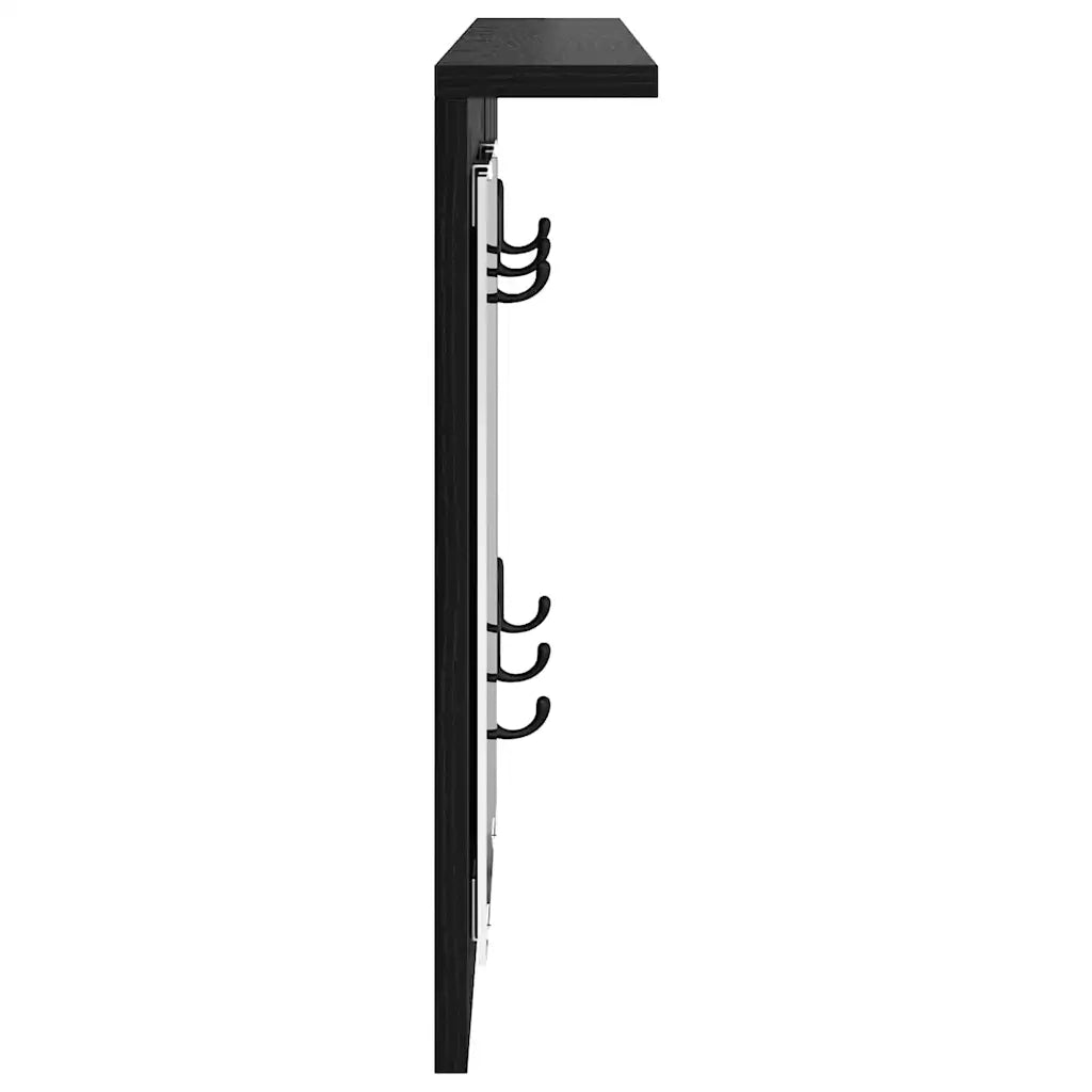 Appendiabiti a muro con lo scaffale Rovere nero 85 x 10 x 45 cm 874484