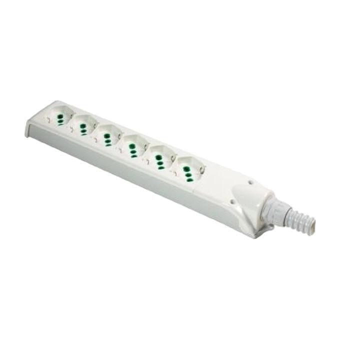 Fanton 410280 FIDO PRO Multipresa 6 prese bipasso schuko 2P+T 16A raccordo scatola guaina 16 mm colore Bianco