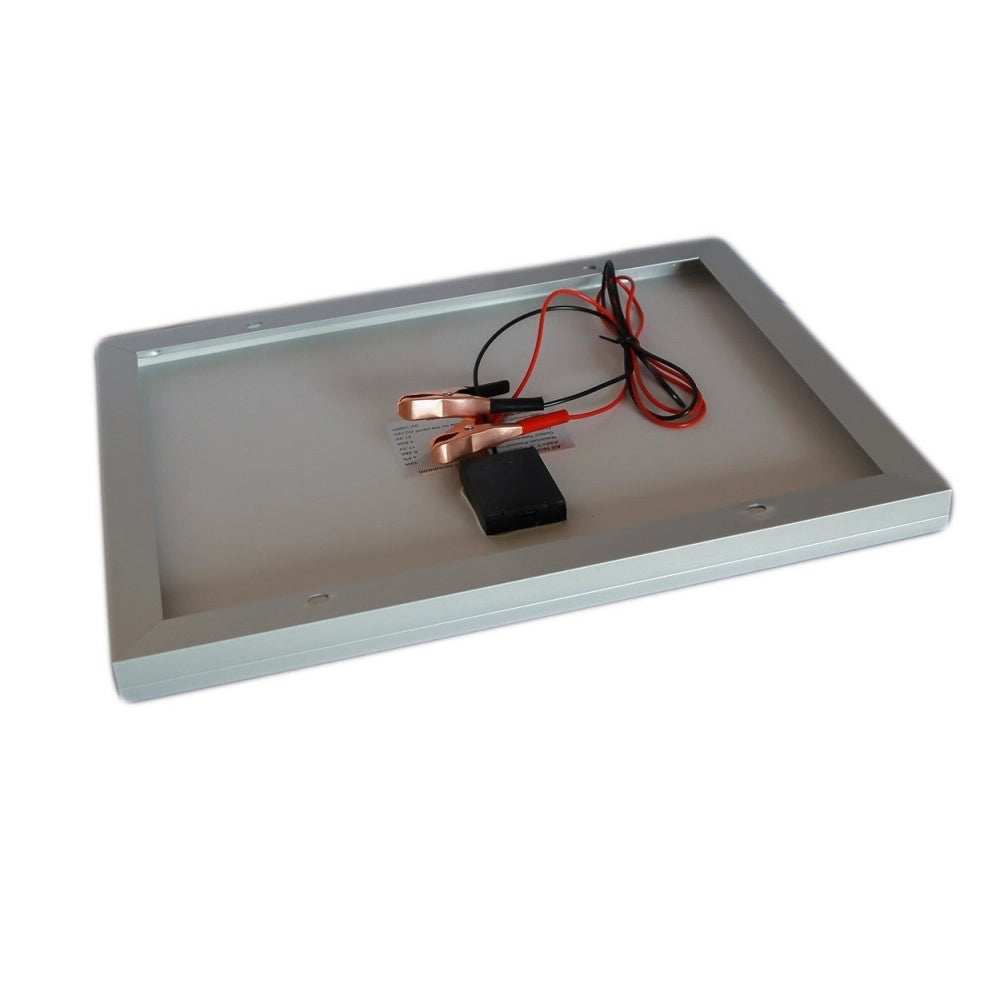 Trade Shop - Pannello Solare Modulo Fotovoltaico 30w 30watt 12v Celle Silicio Pinze Batteria -