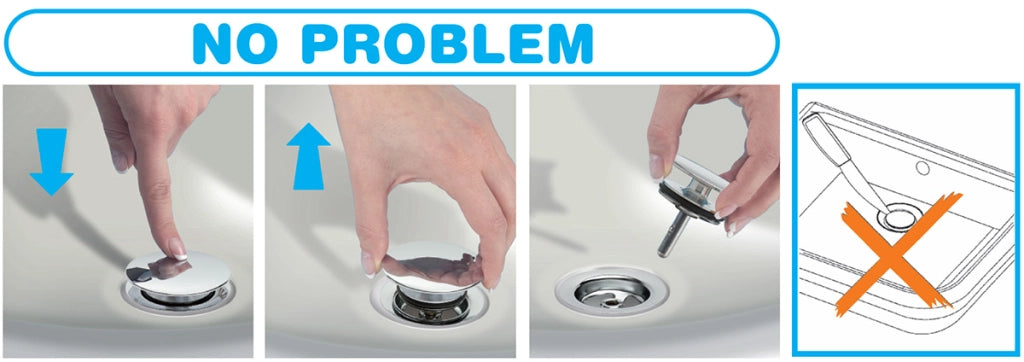 Piletta Bagno click clack con tappo chiusura ?no problem?