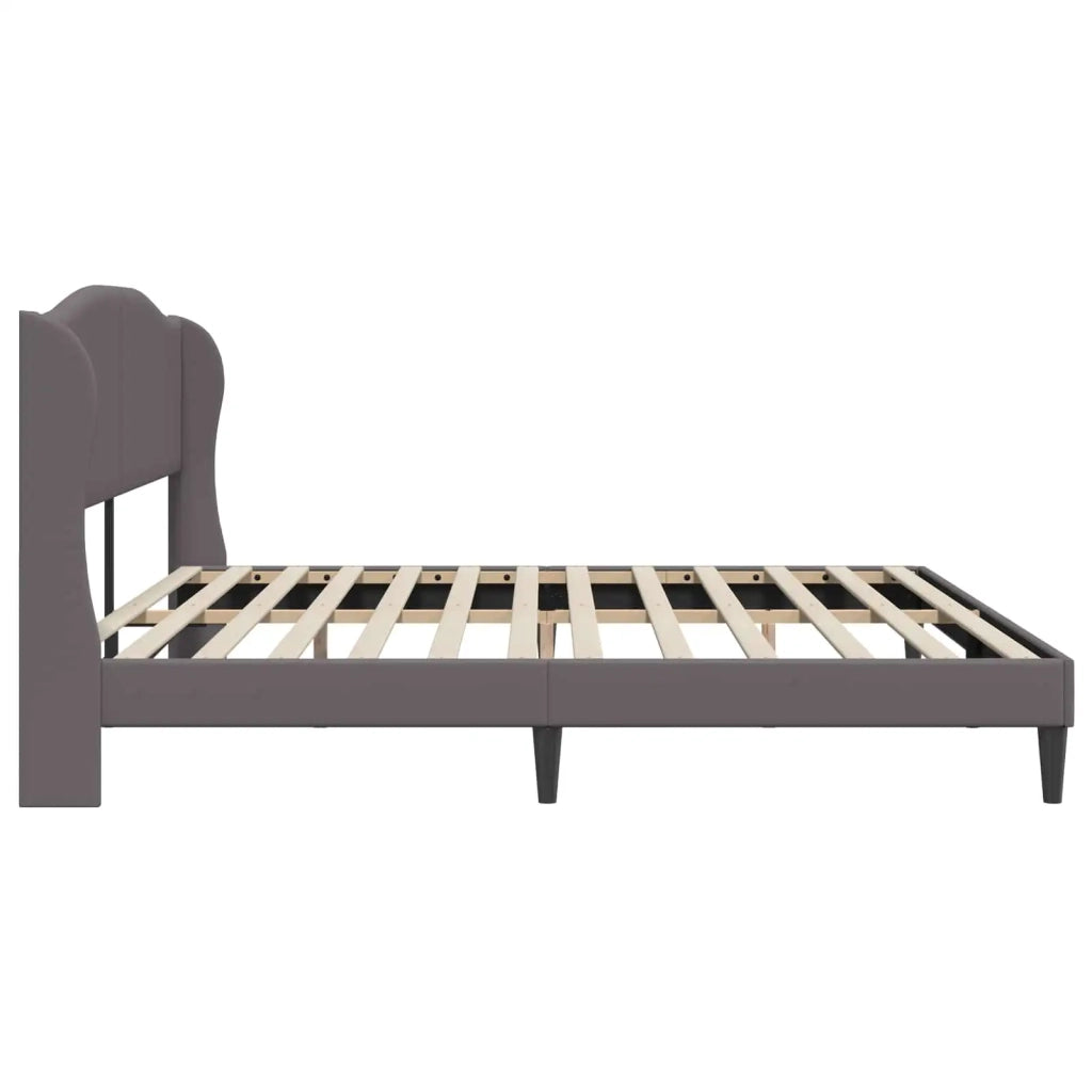 Struttura del letto con testiera-Giroletto Grigio 180 x 200 cm Similpelle 135806