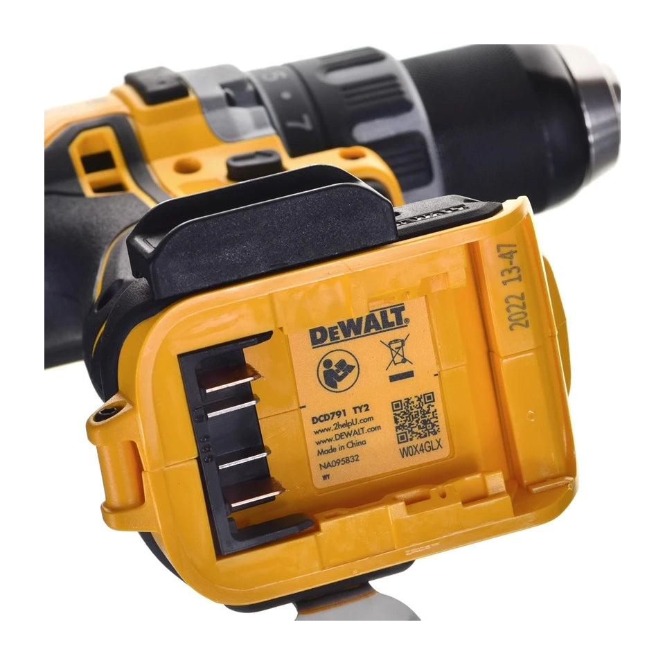 Trapano DeWALT DCD791D2-QW senza chiave nero, giallo 1,5 kg