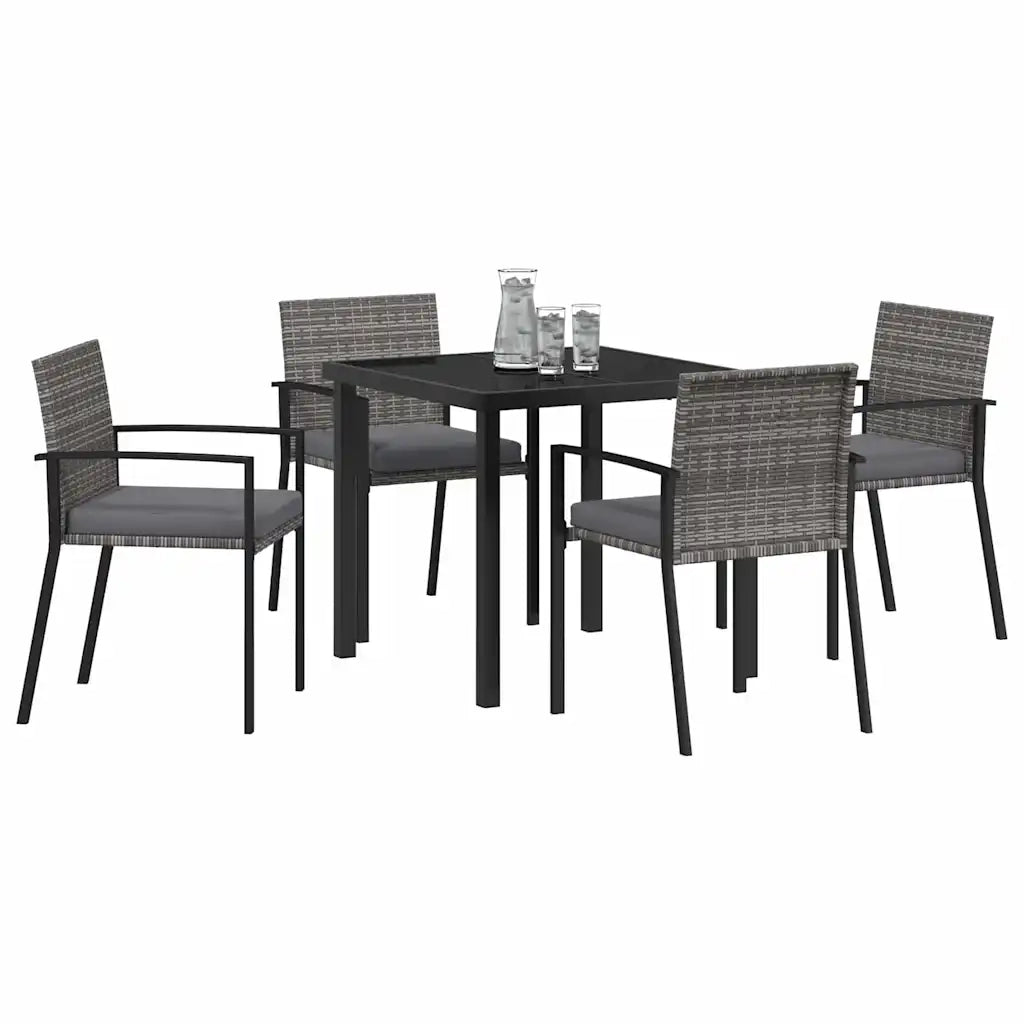 Set da Pranzo per Giardino 5 pz Grigio 3379241