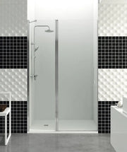 Box doccia frontale OPEN fisso 30 + porta battente 85 115 cm (112,5-115) cromo lucido vetro trasparente