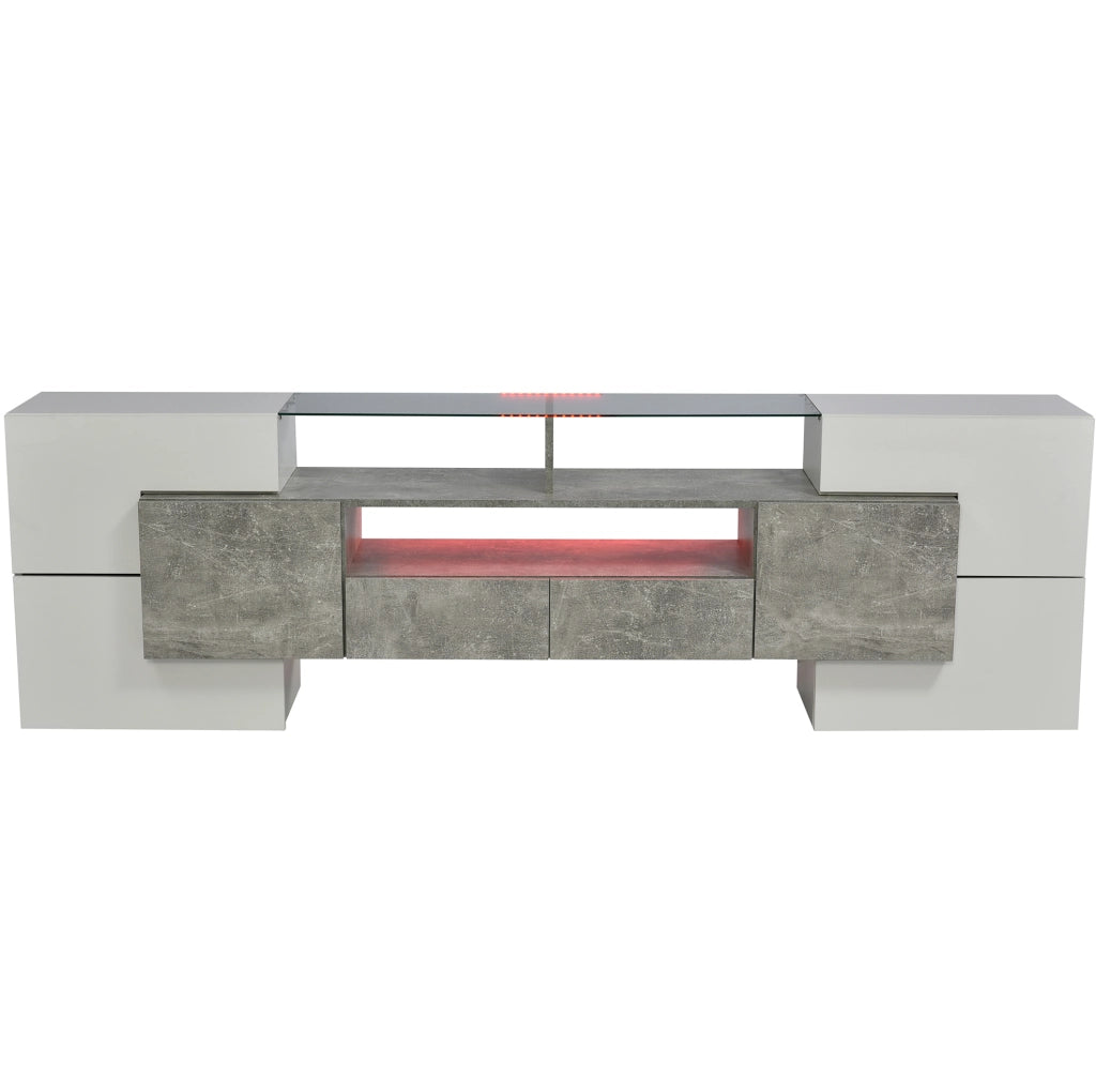 Mobile TV con LED; 200 x 35 x 60 cm; MDF; grigio