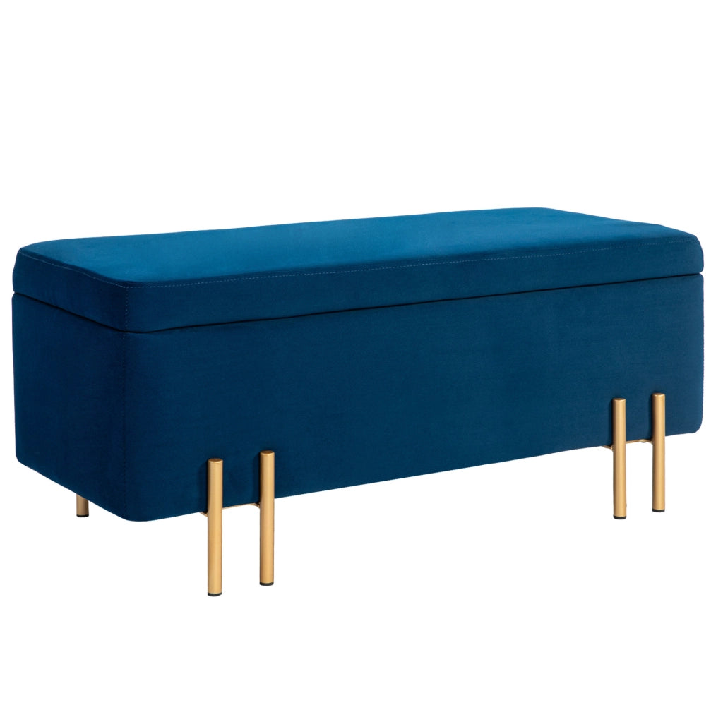 Panca contenitore  100x40x42 cm blu - contenitore integrato, senza materasso