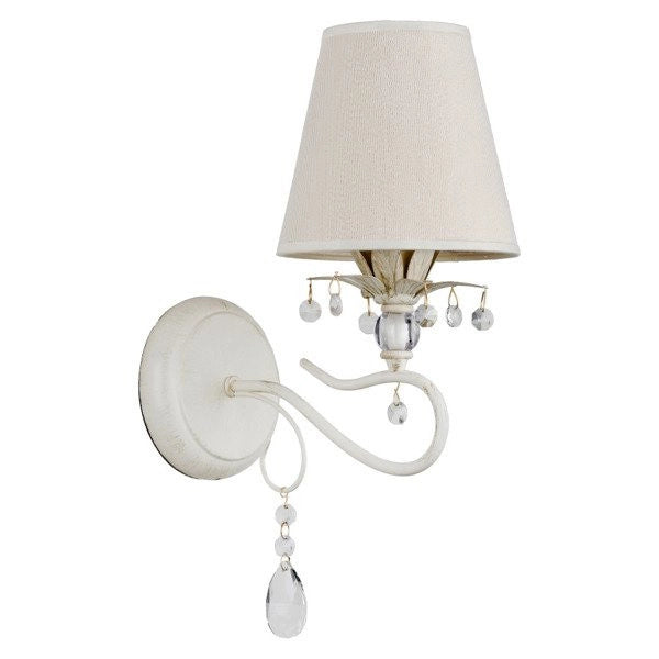 Applique LUKRECJA con cristalli bianco/crema E14 Alfa