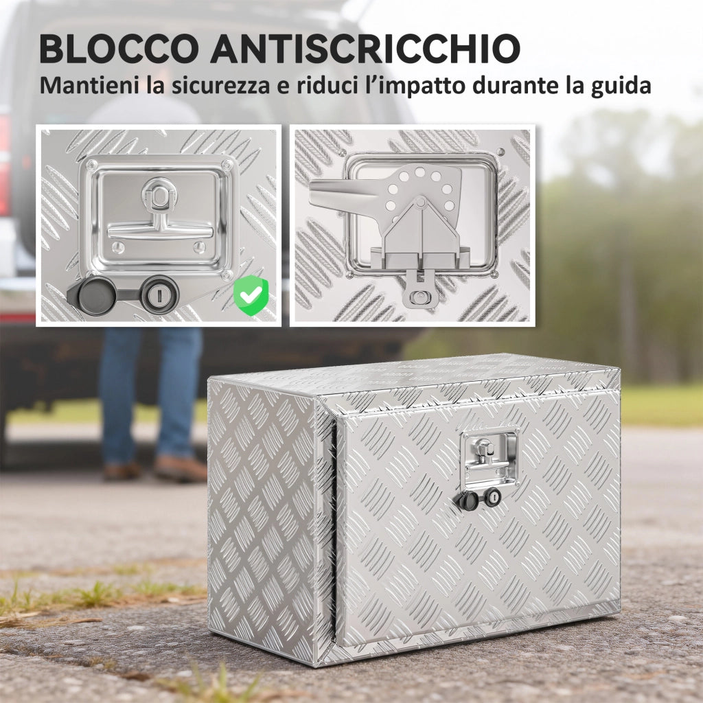 Cassettone per Attrezzi in Alluminio ¨C zephmum ¨C Argento 60.9x35.5x40.6 cm