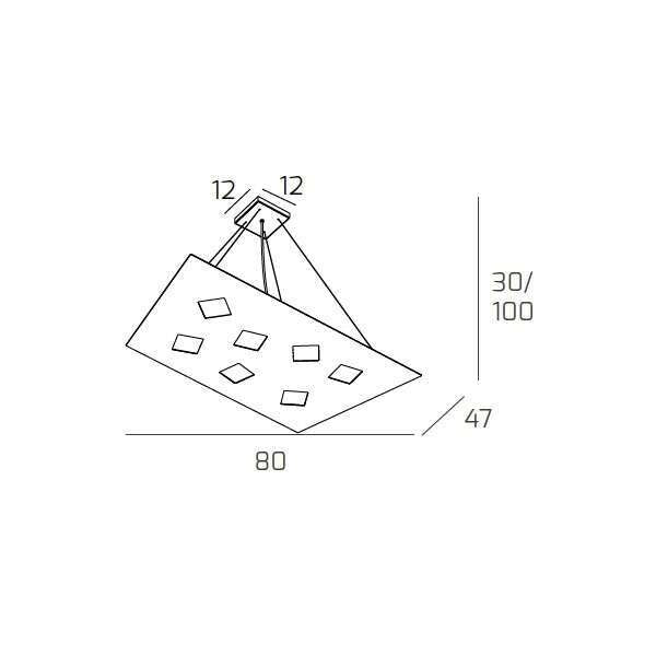 NOTE SOSPENSIONE 7 LUCI ATTACCO GX53 BIANCO