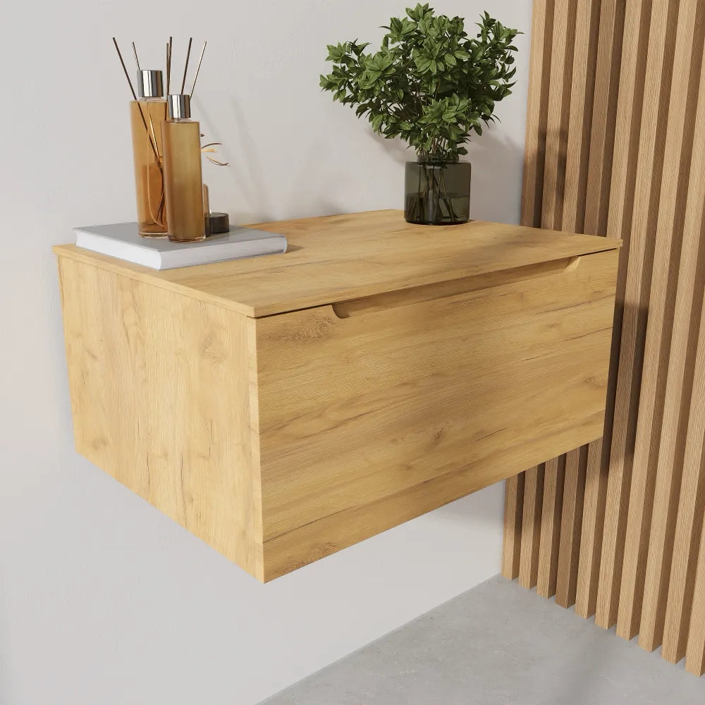 Cassettone scorrevole 60cm rovere chiaro chiusura soft-close | Bako