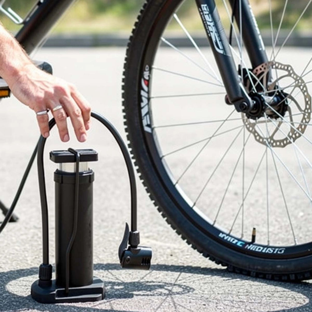 Mini Pompa a Pedale Manuale 17 cm in Alluminio Portatile e Versatile Nero Avizar