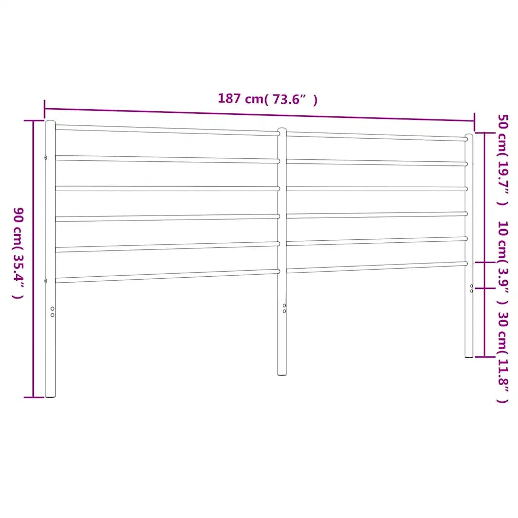 Testiera di Ricambio in Metallo Bianco 180 cm 352404