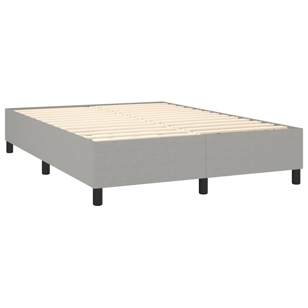 Letto a Molle Materasso e LED Grigio Chiaro 140x190 cm Tessuto 3135029