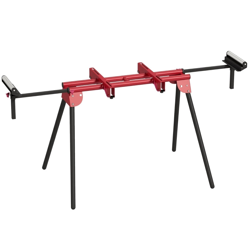 Supporto universale per sega troncatrice con ruote estensibili e bracci di supporto, supporto portatile per sega con gambe pieghevoli