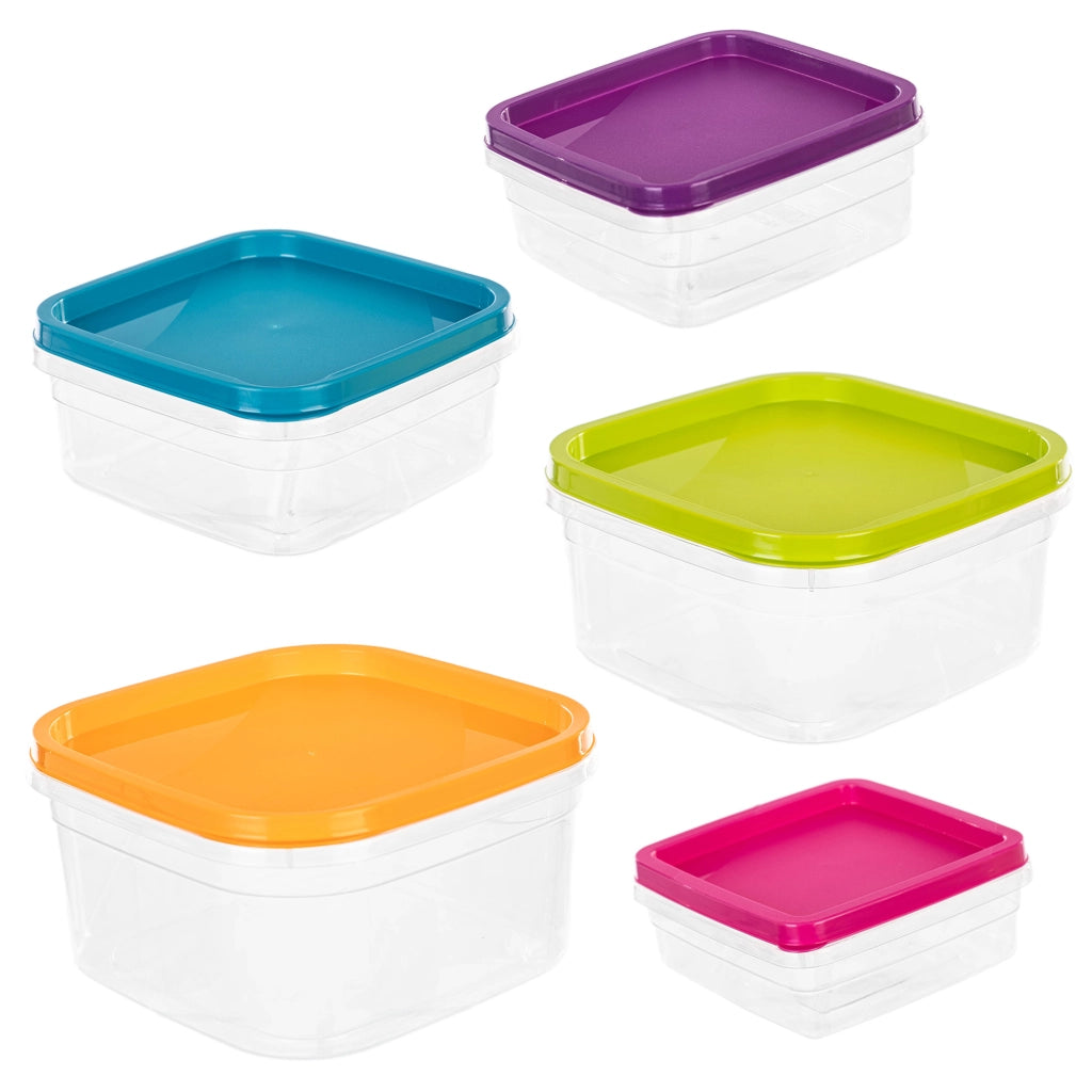 Set di contenitori per alimenti KADAX Scatole per il pranzo in plastica con coperchio da 5 pezzi