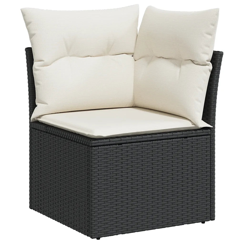 Set Divani da Giardino con Cuscini 7pz Nero Polyrattan 3327045