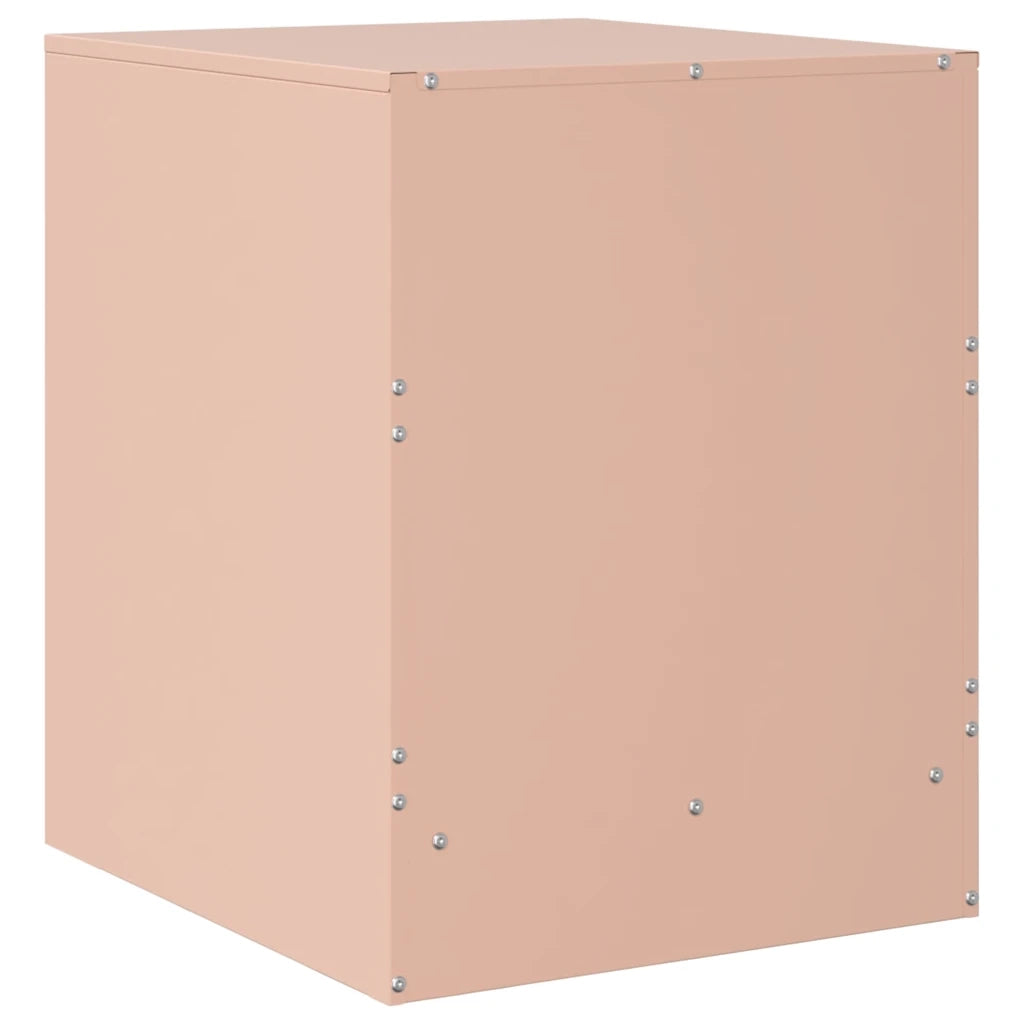 Comodino | Armadio da Notte | Mobiletto da notte Rosa 34,5x39x44 cm in Acciaio