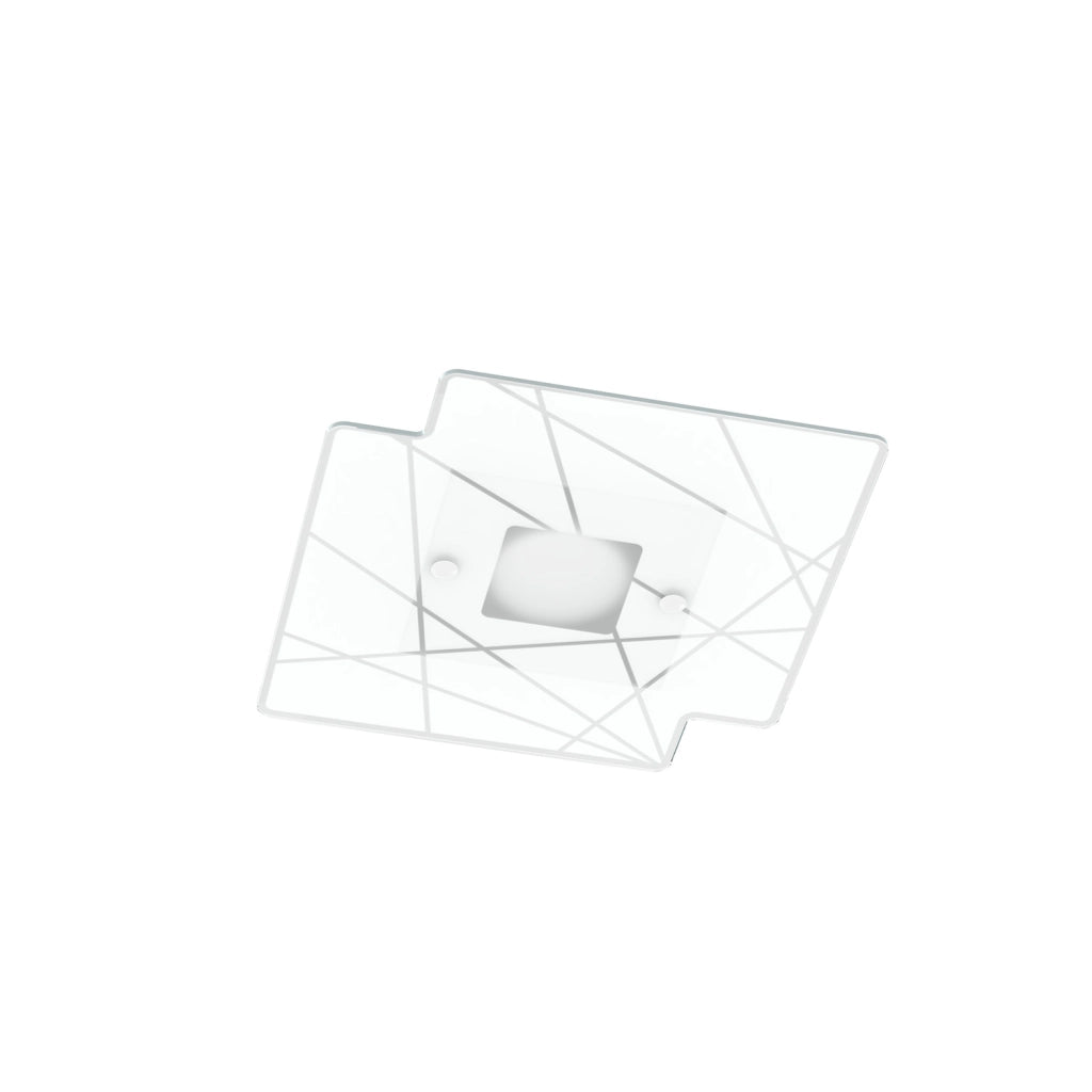 Plafoniera Contemporanea Focus Metallo Bianco Vetro 1 Luce Gx53