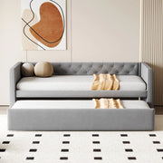 Letto singolo 90 × 200 cm 1 posto con struttura in metallo e rete a doghe, senza materasso, grigio chiaro