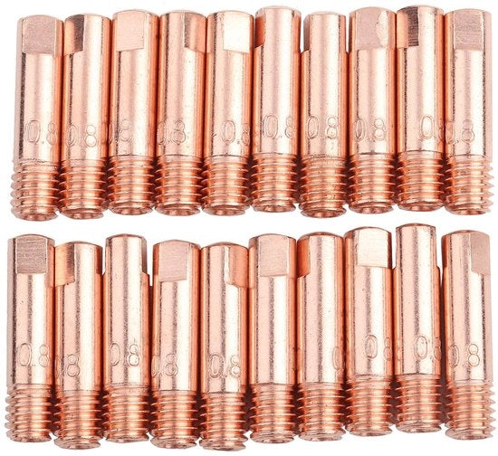 Tecniche per Fili di Acciaio 20 pz - Tecniche per Fili 0,8mm/1,0mm - Adatti per 15AK Torce MIG - Robuste e Durabili - Resistenti alle Alte Temperature - Facili da Montare - Tecniche per Fili di Acciaio