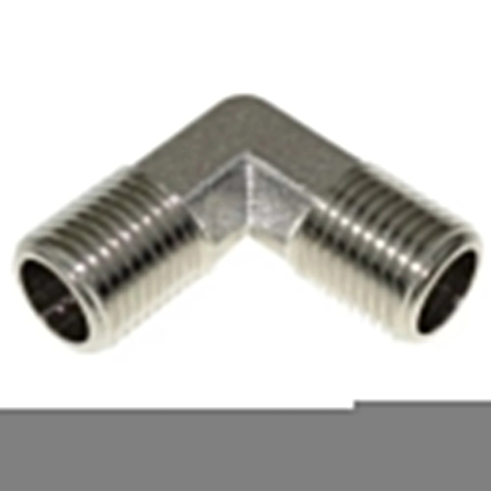 Raccordo a Gomito in acciaio 1/8x1/8 filetto maschio per impianti di CO2