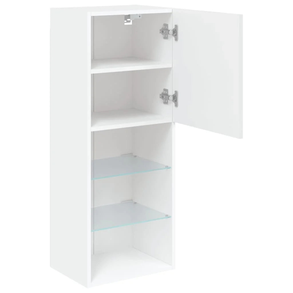 Mobile porta TV multimediale mensola porta TV credenza mobile porta TV per sala da pranzo soggiorno camera da letto con luci LED 40,5 x 30 x 102 cm bianco 02_0026596