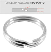 100pz anelli per chiavi mm.25 cod:ferx.19832
