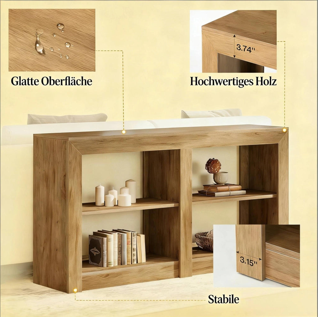 Tavolo Consolle a 3 Ripiani in MDF 150x35x85 cm, Tavolo d'Ingresso Rustico