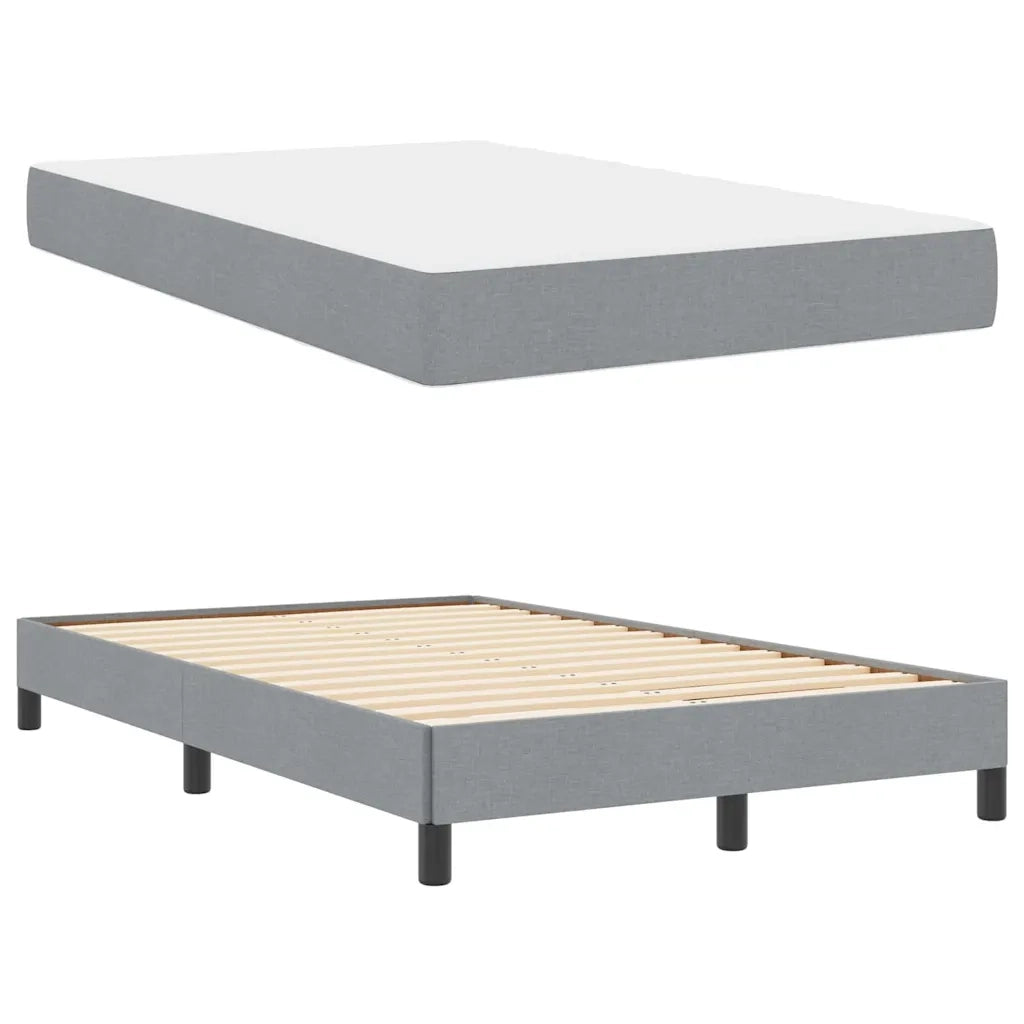 Letto a molle con materasso Grigio chiaro 120 x 190 cm Tessuto