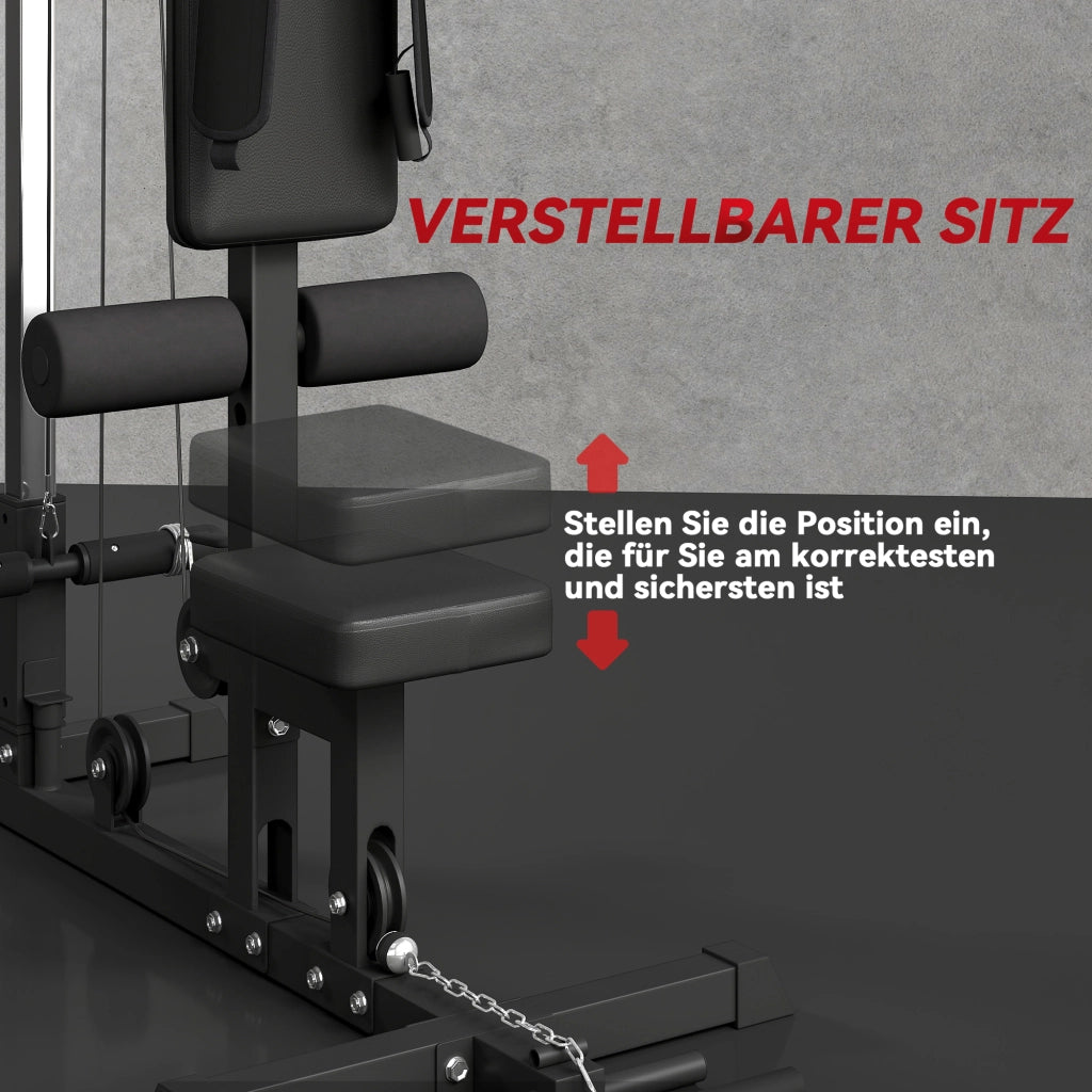 Stazione Fitness per Zuhause ¨C zephmum ¨C Nero, Acciaio e Pelle Sintetica