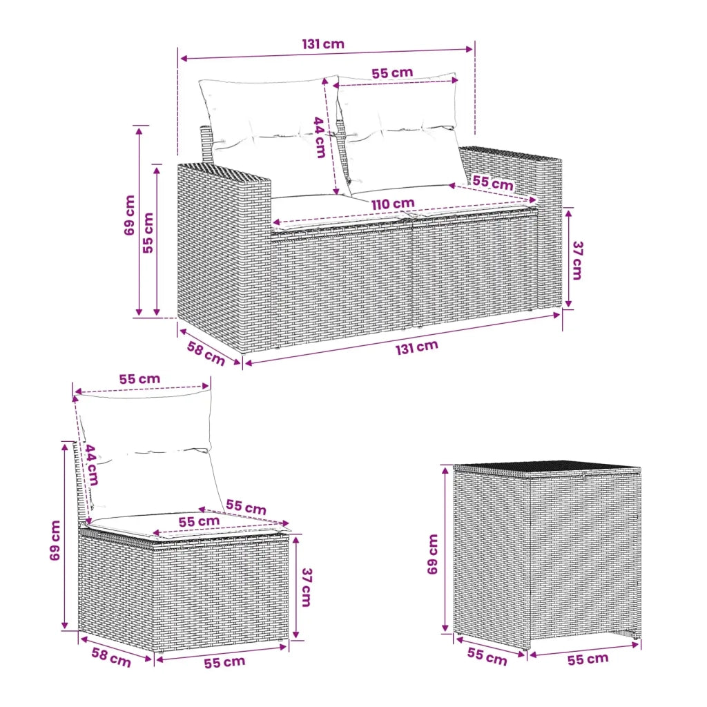 Set di divani 7 pz Grigio e Grigio Scuro 3448784