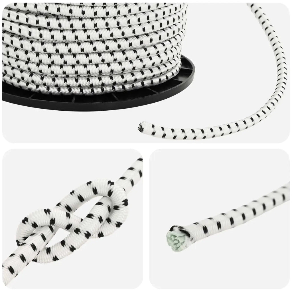 Corde Bungee 6 mm Nero e Bianco PP e gomma 42047644