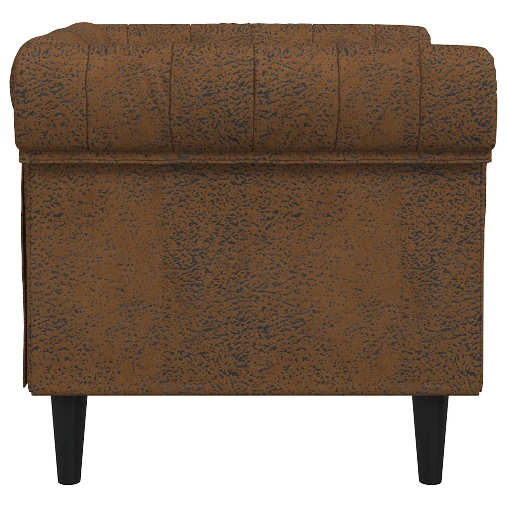 Divano Sedia-Poltrona Chesterfield Marrone in Tessuto