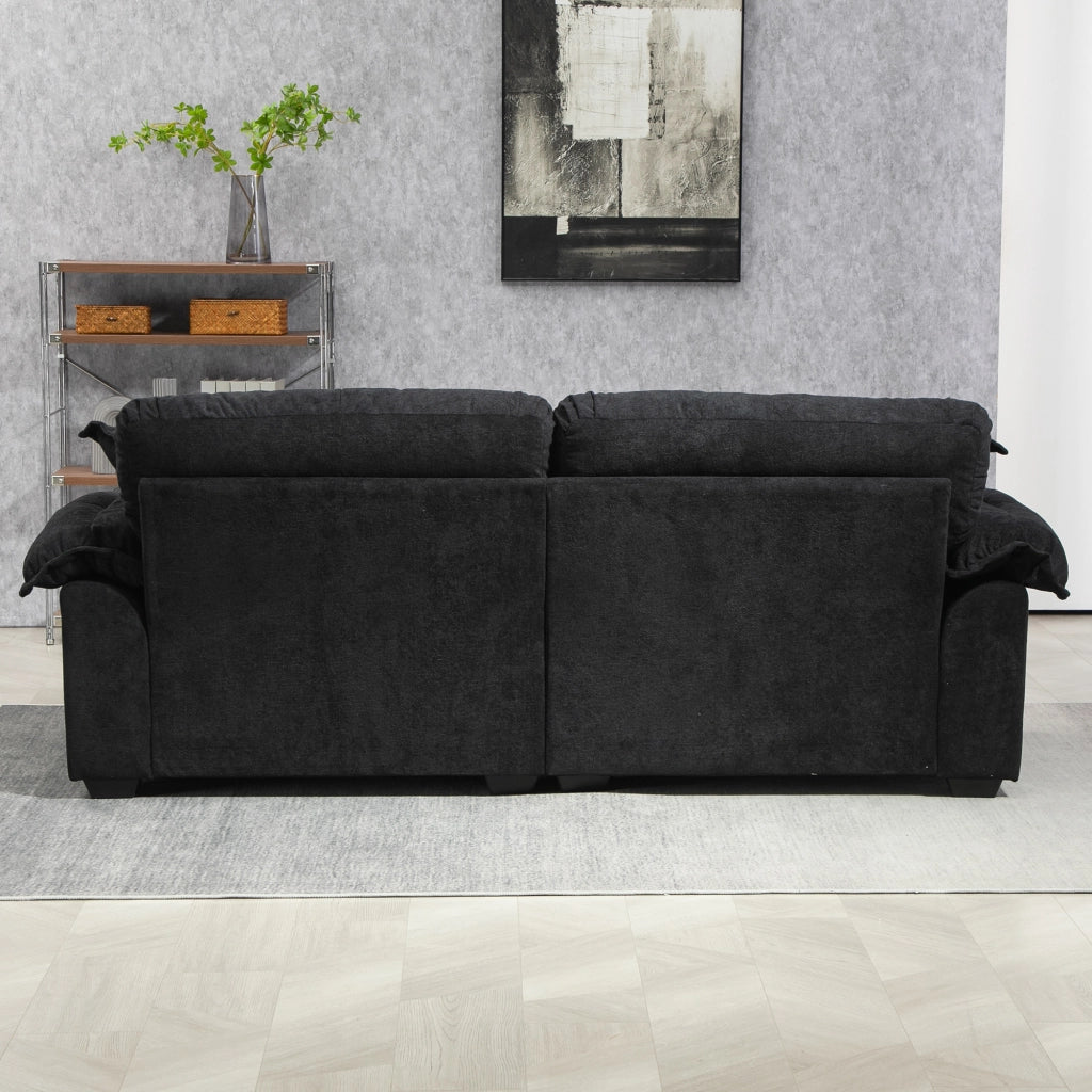 Divano 2 Posti in Chenille con Cuscini Trapuntati ¨C MINIMAL ¨C Grigio