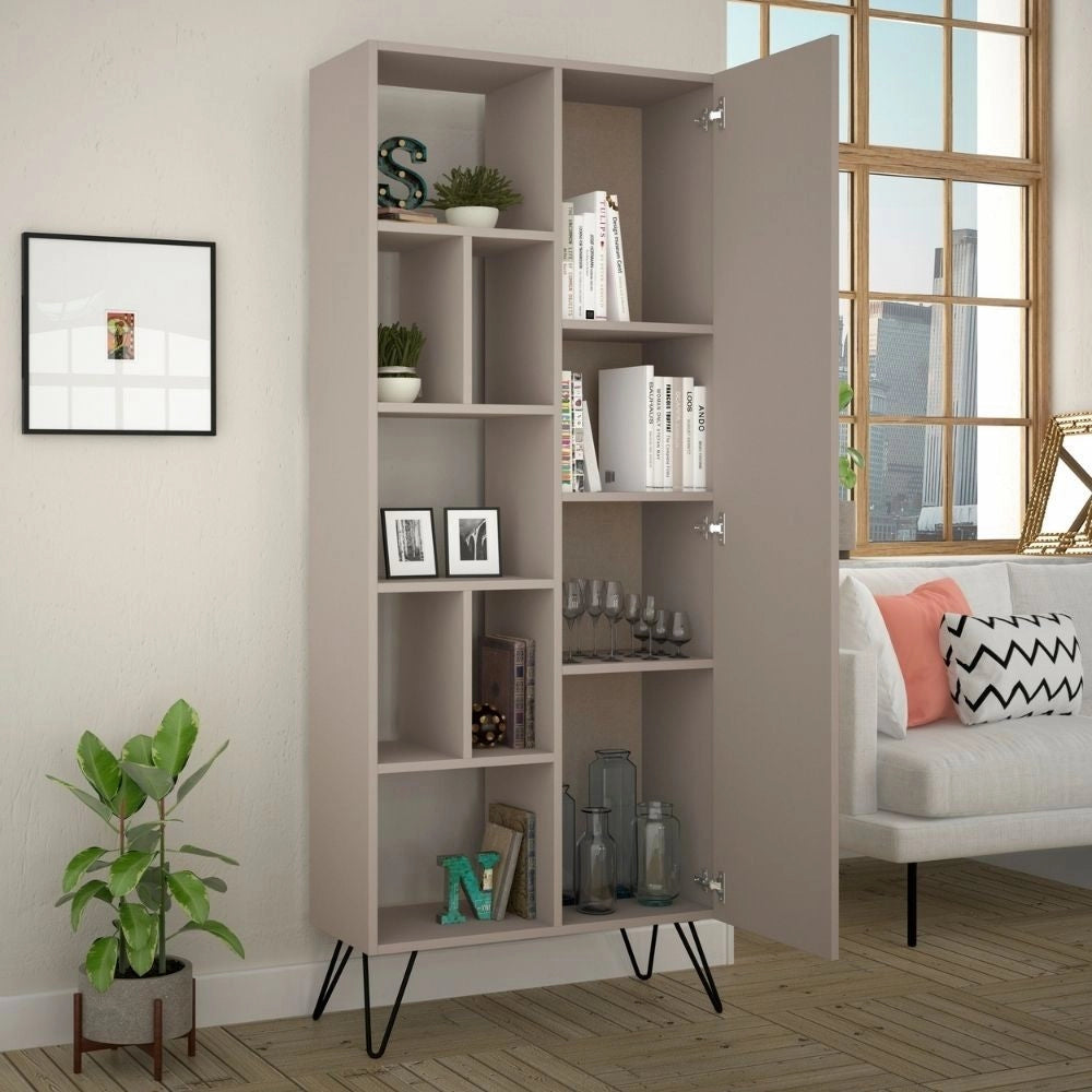 Libreria Jedda 80,6x191 cm tortora con anta