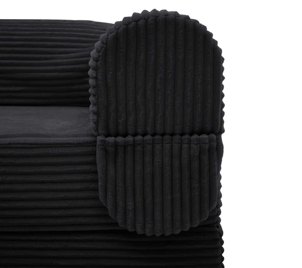 Poltrona letto singola trasformabile 2 in 1 in velluto a coste con cuscino, pratica e salvaspazio
