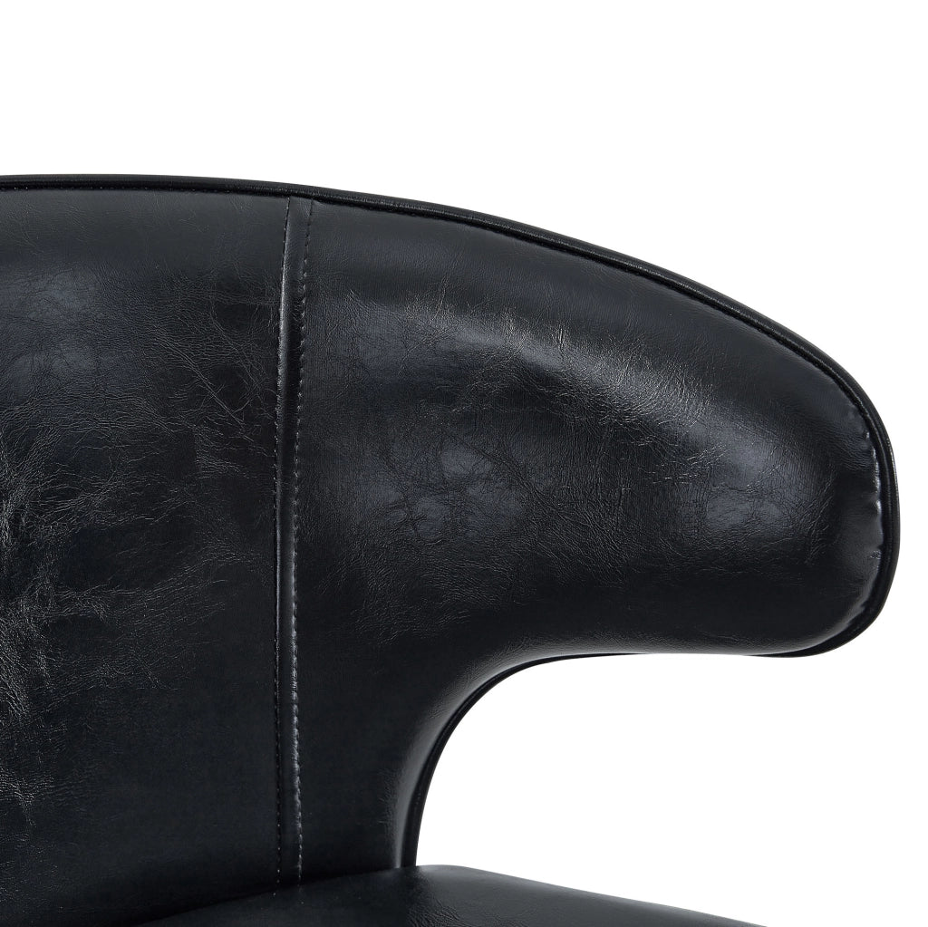 Set 2 sgabelli da bar regolabili con schienale in PU nero HOMVRA
