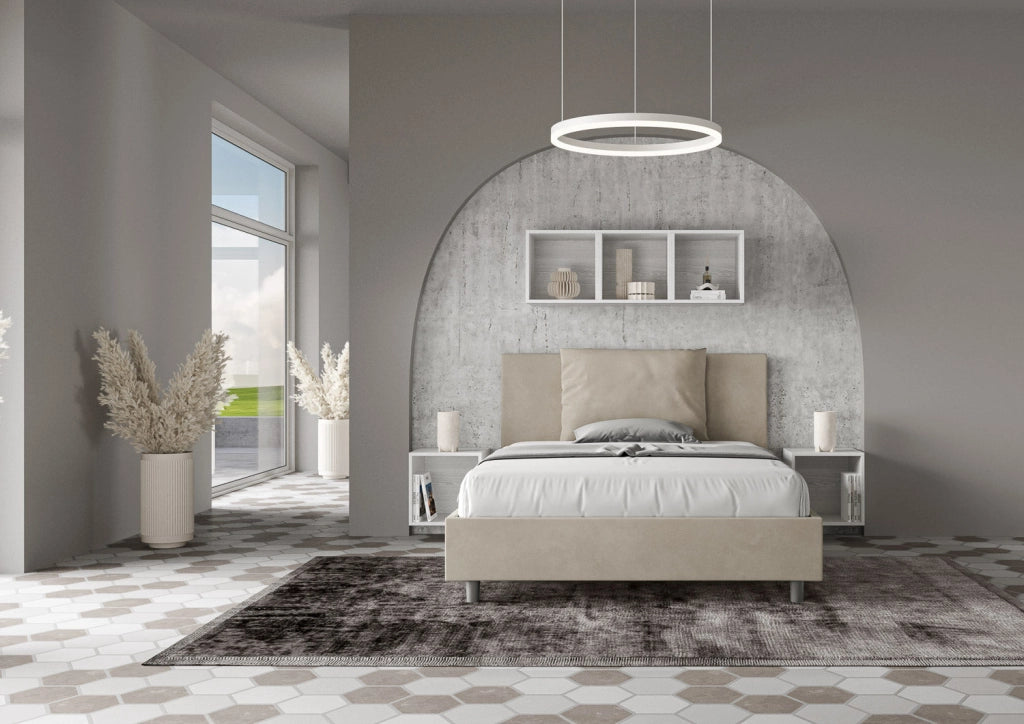 Letto Matrimoniale Francese 140x190 cm Senza Rete Antea Sabbia