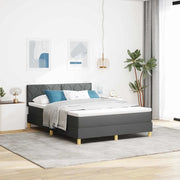 Letto a Sorgente LED con led Grigio scuro 160 x 200 cm Tessuto