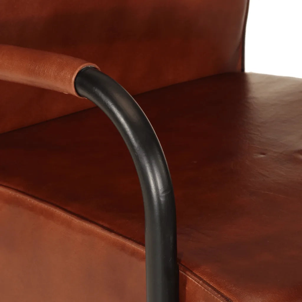Poltrona | Sedia Relax Marrone in Vera Pelle