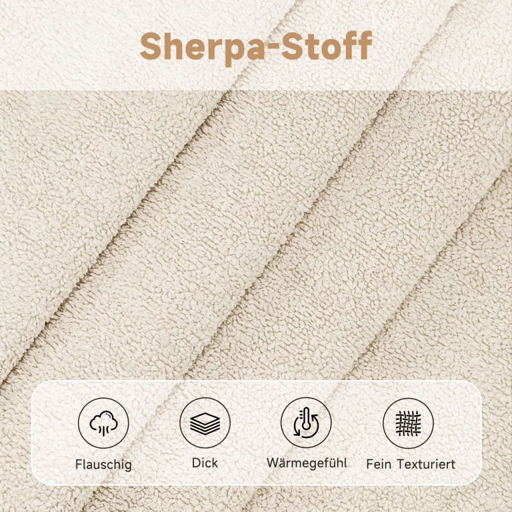 SEDIA Da pranzo Set da 2 pezzi Beige in Sherpa e metallo