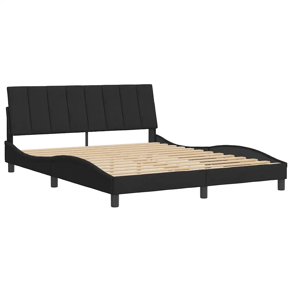 Giroletto senza Materasso-Struttura Letto Hanko Nero 160x200 cm in Velluto