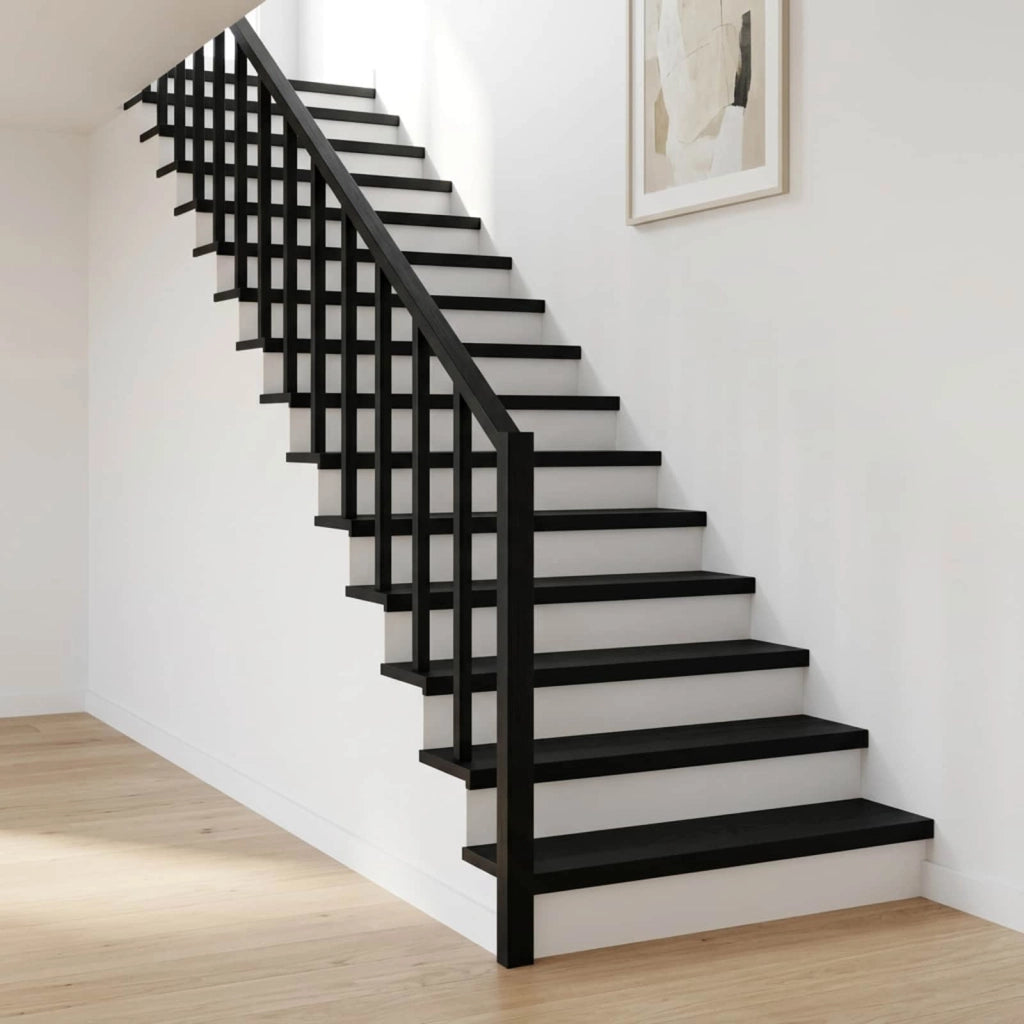 Tappeti per scale 12 pz 120 x 30 x 2 cm Nero 3446399