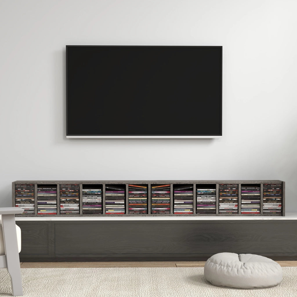 Libreria a colonne 2 pezzi ¨C Xylo ¨C 12 scomparti per CD DVD grigio scuro 21x22,5x88,5 cm